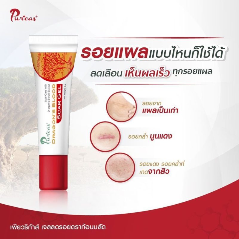 Puricas เพียวริก้าส์ ดราก้อน บลัด เจลรักษาแผลเป็น - Image 3