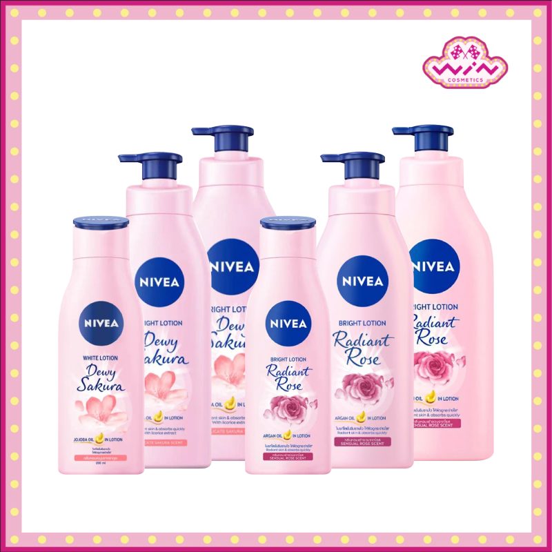 Nivea นีเวีย บอดี้ เรเดียน โรส / ดิวอี้ ซากุระ ไบรท์ โลชั่นบำรุงผิว