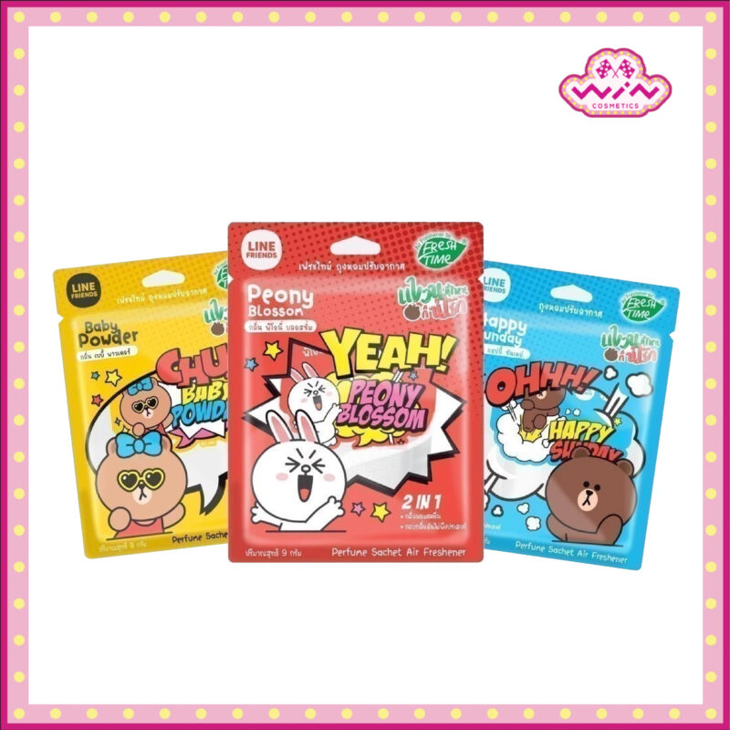 FreshTime X LINE FRIENDS ถุงหอมปรับอากาศ ถุงหอมดับกลิ่น 9 กรัม