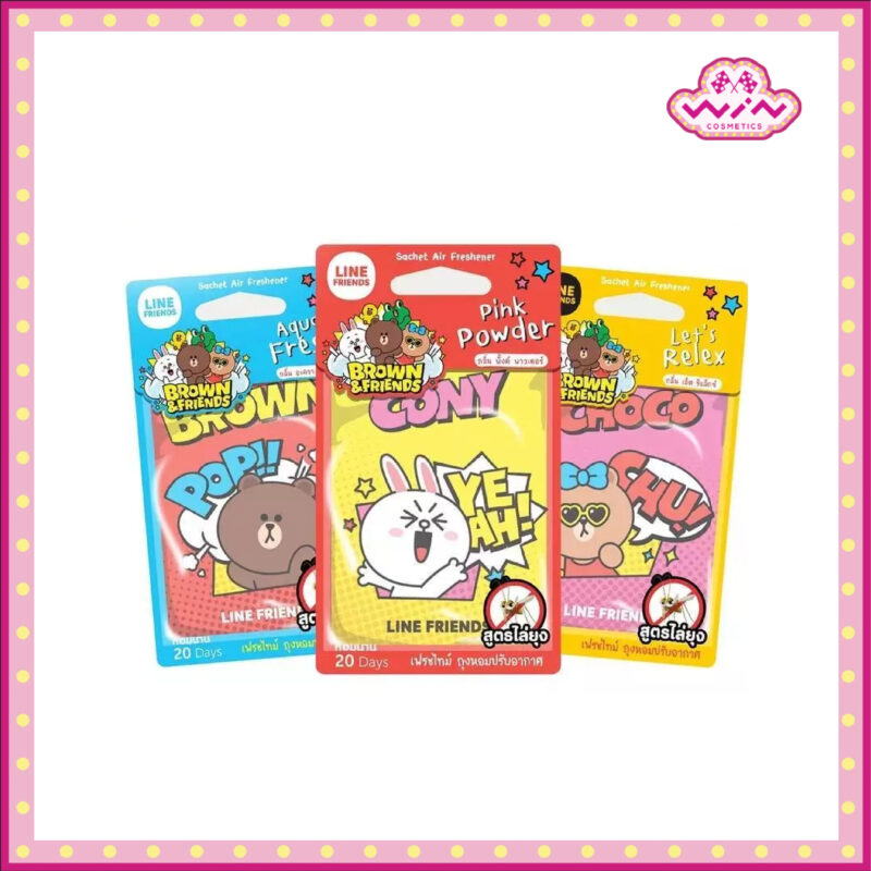 FreshTime x Line Friends เฟรชไทม์ ไลน์เฟรนด์ ถุงหอมปรับอากาศ สูตรไล่ยุง  20 กรัม