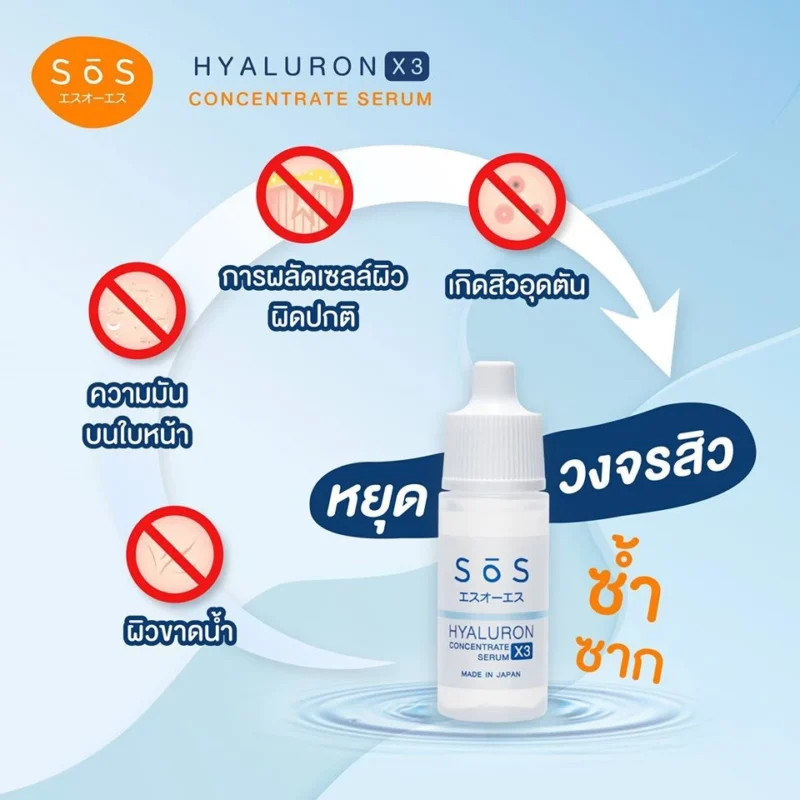 SOS เอะสึ โอ เอะสึ ไฮยาลูรอน เอ๊กซ์ 3 คอนเซ็นเทรท เซรั่ม 30 มล. เซรั่มบำรุงผิวหน้า - Image 2