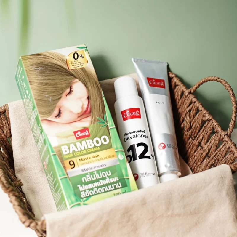 Caring แคริ่ง แบมบู ครีมเปลี่ยนสีผม 100 มล. สีผมสวย เงางามไม่แห้งกรอบ - Image 2