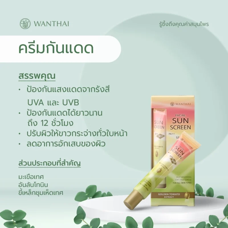 Wanthai ว่านไทย ครีมกันแดด ป้องกันผิวจากรังสี UVA,UVB นาน 12 ชม. - Image 2
