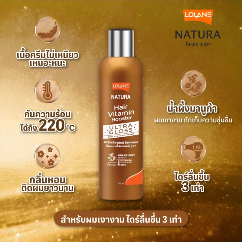 Lolane โลแลน เนทูร่าแฮร์ ไวตามิน บูสเตอร์ ทุกขนาด (250 มล. / 100 มล.) - Image 3