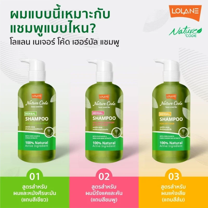Lolane โลแลน เนเจอร์ โค้ด เฮอร์บัล แชมพู ฟอร์ แอนตี้-แดนดรัฟ แอนด์ อิชชี่ สกาล์ป สูตรขจัดรังแคและคันหนังศีรษะ 280 มล. - Image 2
