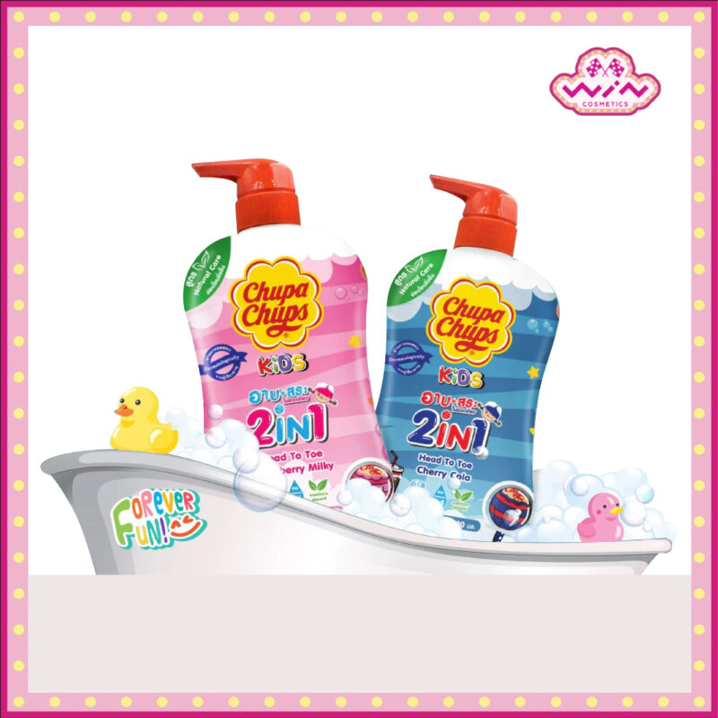 Chupa Chups จูปาจุ๊ปส์ คิดส์ เฮดทูโท 2IN1 อาบน้ำพร้อมสระ 600 มล. ครีมอาบน้ำเด็ก
