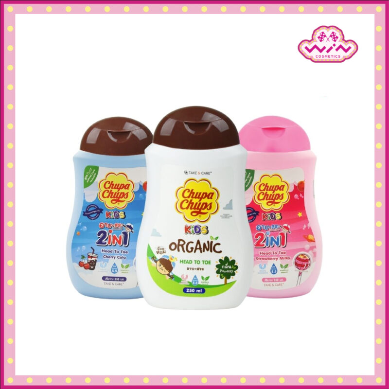 Chupa Chups จูปาจุ๊ปส์ เฮดทูโท 2 in 1 อาบน้ำพร้อมสระ 250 มล. อาบน้ำพร้อมสระสำหรับเด็ก