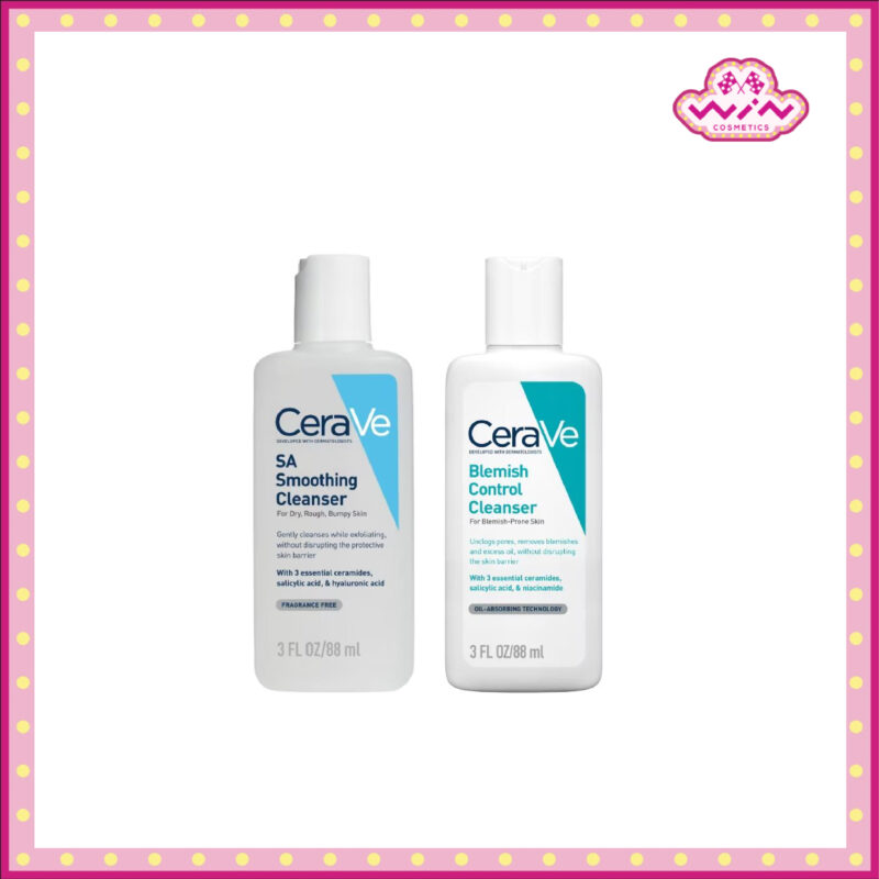 Cerave เซราวี เบลมมิช / เอสเอ สมูทติ้ง คลีนเซอร์ 88 มล. เจลโฟมทำความสะอาดผิวหน้าสำหรับผิวเป็นสิวง่าย