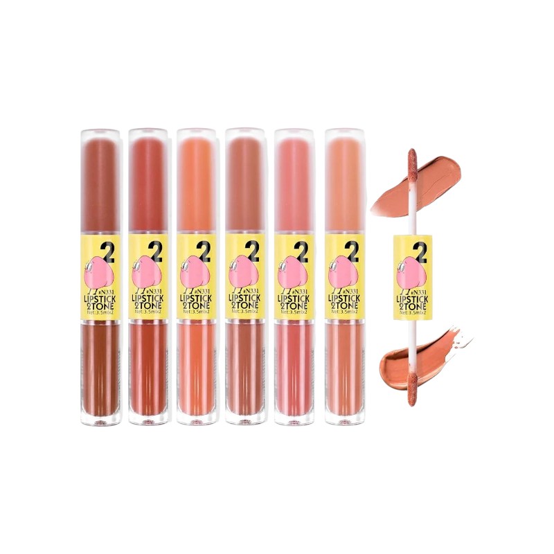 Nee Cara นีคาร่า บี คัลเลอร์ฟูล ลิปสติก 2 Tone Matte & Gloss