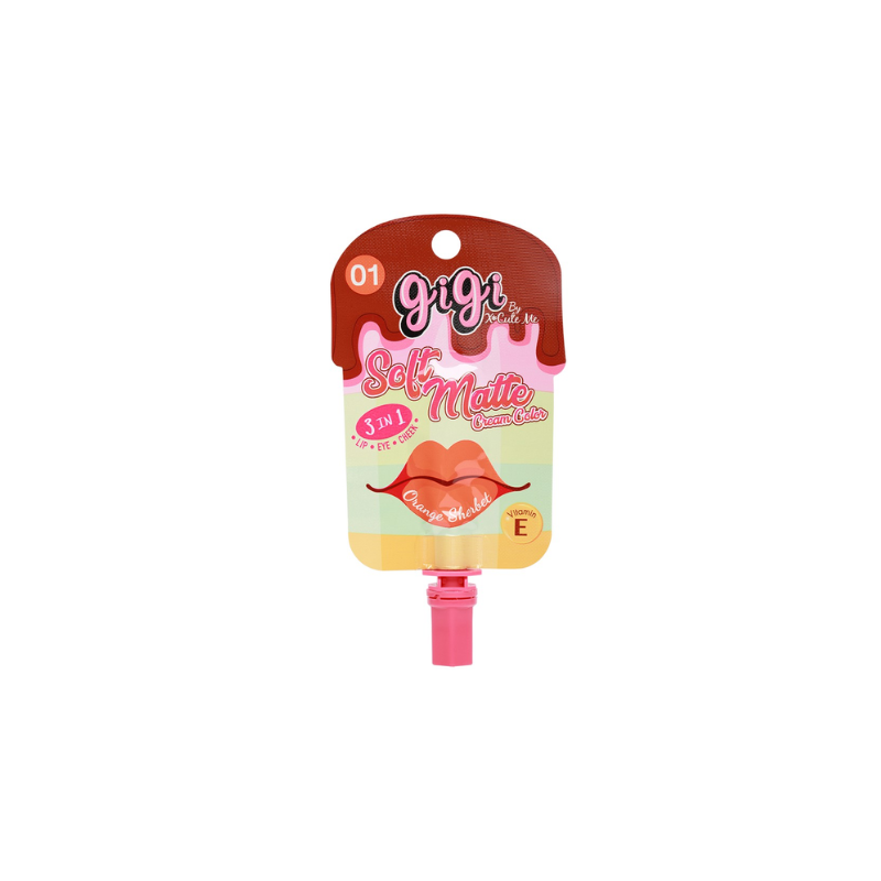 X-Cute Me จีจี้ บาย เอ็กซ์คิวท์ มี ซอฟ แมทท์ ครีม คัลเลอร์ 3 กรัม #01 ออเรนจ์ เชอร์เบท