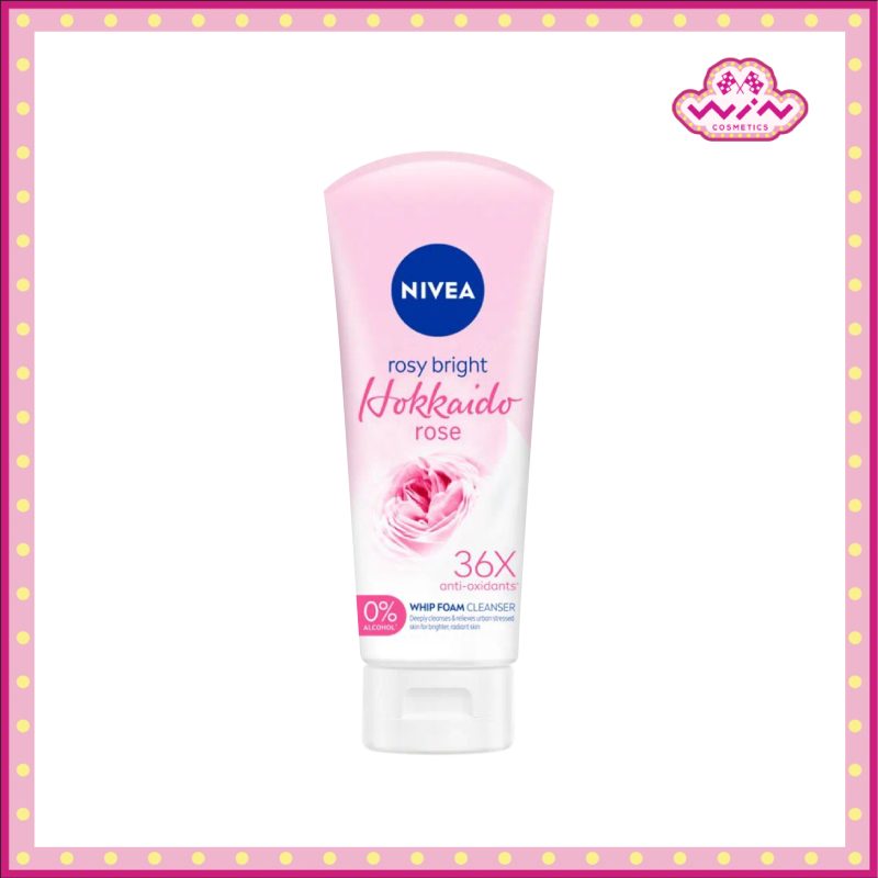 Nivea นีเวีย โรซี่ ไบรท์ ฮอกไกโด โรส เซรั่ม วิป โฟม ทำความสะอาดผิวหน้า 100 กรัม
