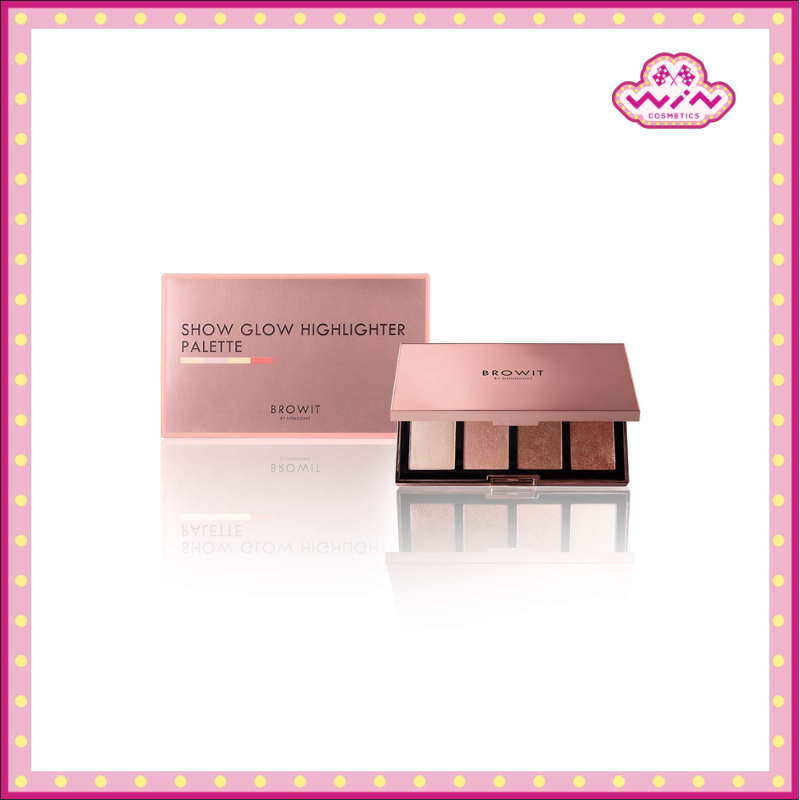Browit บราวอิท โชว์ โกลว์ ไฮไลท์เตอร์ พาเลท 4 สี 4 กรัม