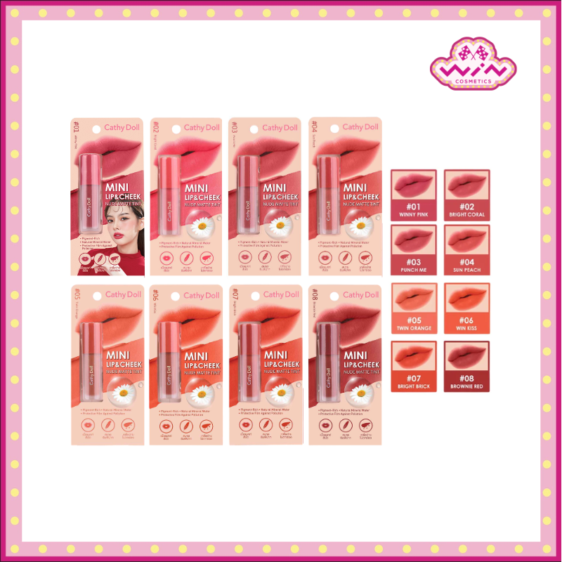 Cathy Doll เคที่ดอลล์ มินิ ลิป แอนด์ ชีค นู้ด แมทท์ ทินท์ 2.1 กรัม