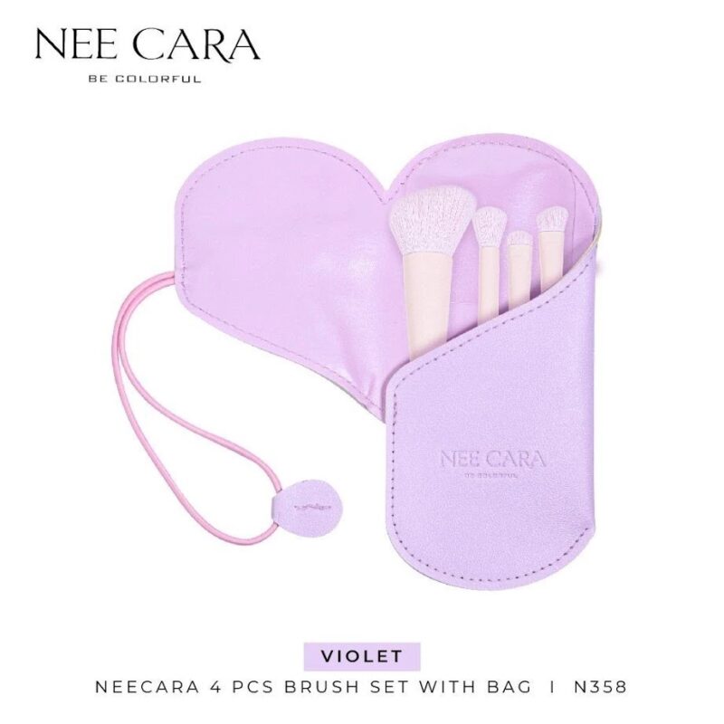 Nee Cara นีคาร่า บี คัลเลอร์ฟูล แปรงแต่งหน้า 4 ชิ้น พร้อมกระเป๋า - Image 2