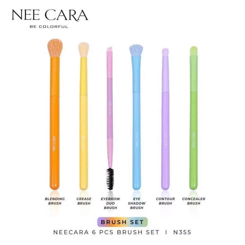 Nee Cara นีคาร่า บี คัลเลอร์ฟูล แปรงแต่งหน้า 6 ชิ้น สีพาสเทล - Image 3