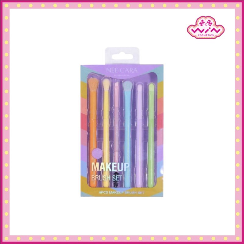Nee Cara นีคาร่า บี คัลเลอร์ฟูล แปรงแต่งหน้า 6 ชิ้น สีพาสเทล