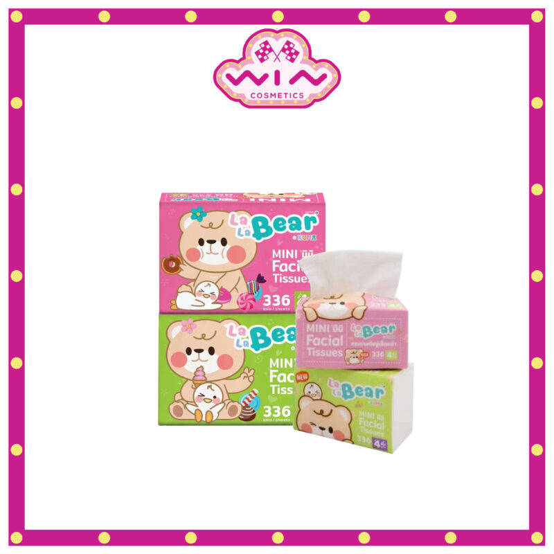 LaLa Bear ลาลาแบร์ กระดาษเช็ดหน้า 336 แผ่น หน้าเนื้อนุ่ม ละมุน หนา 4 ชั้น อ่อนโยนต่อผิว คละลาย