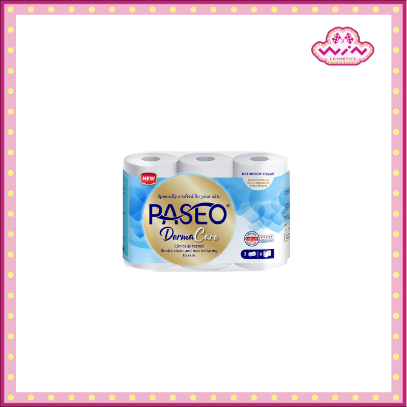 Paseo พาซิโอ เดอร์มาแคร์ กระดาษชำระ หนา 3 ชั้น 6 ม้วน