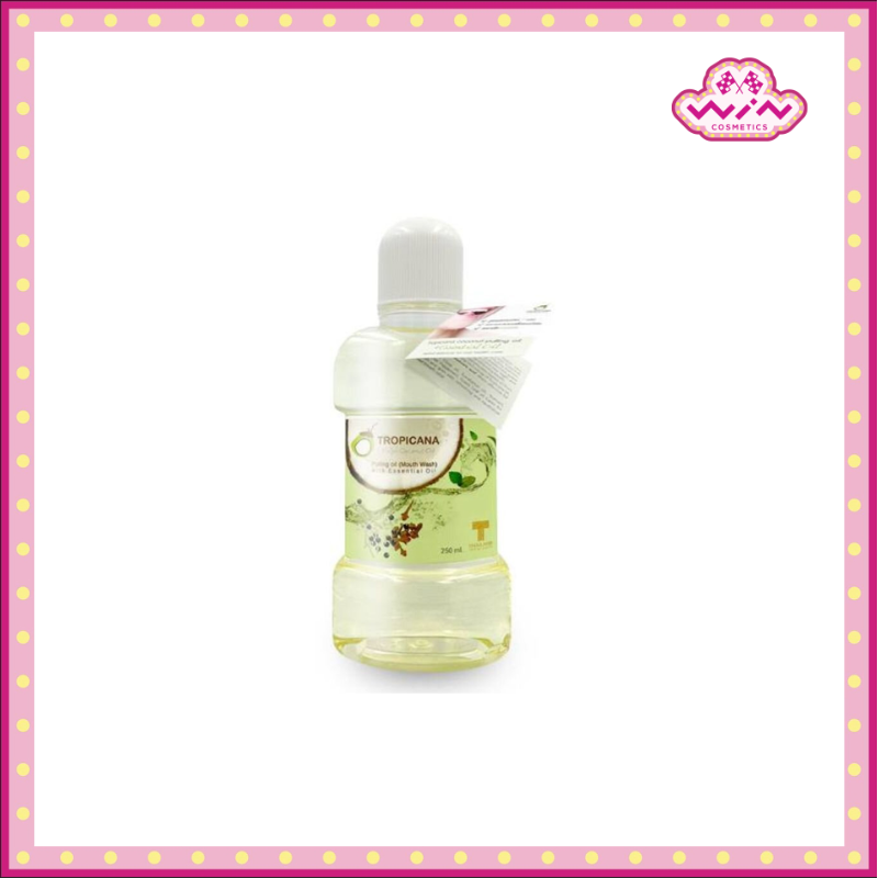 Tropicana ทรอปิคานา น้ำมันมะพร้าวบริสุทธิ์สกัดเย็นออร์แกนิก สำหรับกลั้วปาก กลิ่น Essential Oil